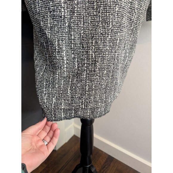 Topshop Black and White Storm Flap Unlined Double Breasted Duster Trench Coat: 4 - Picture 4 of 11